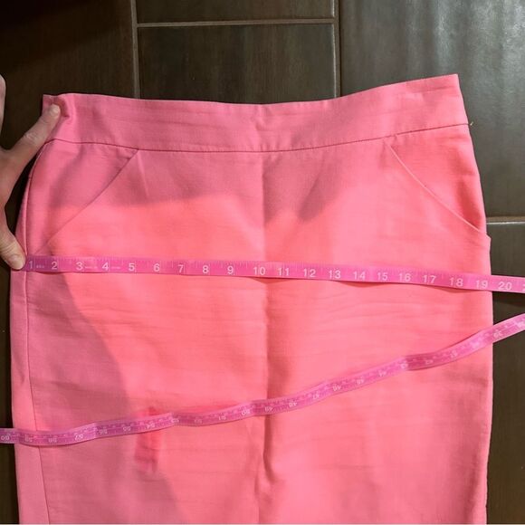 J. Crew Factory Barbie Pink Solid Double Serge Cotton Pencil Mini Skirt 10 - Picture 13 of 15